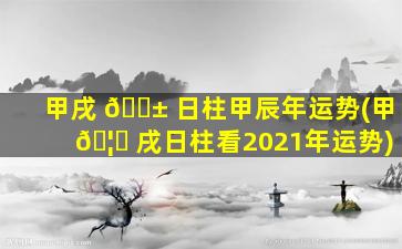甲戌 🐱 日柱甲辰年运势(甲 🦈 戌日柱看2021年运势)